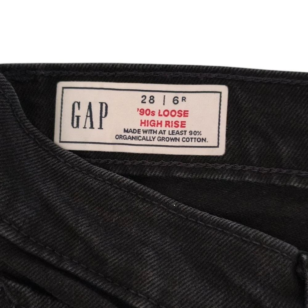 GAP Black 90's Loose High Rise Jeans Size 6
